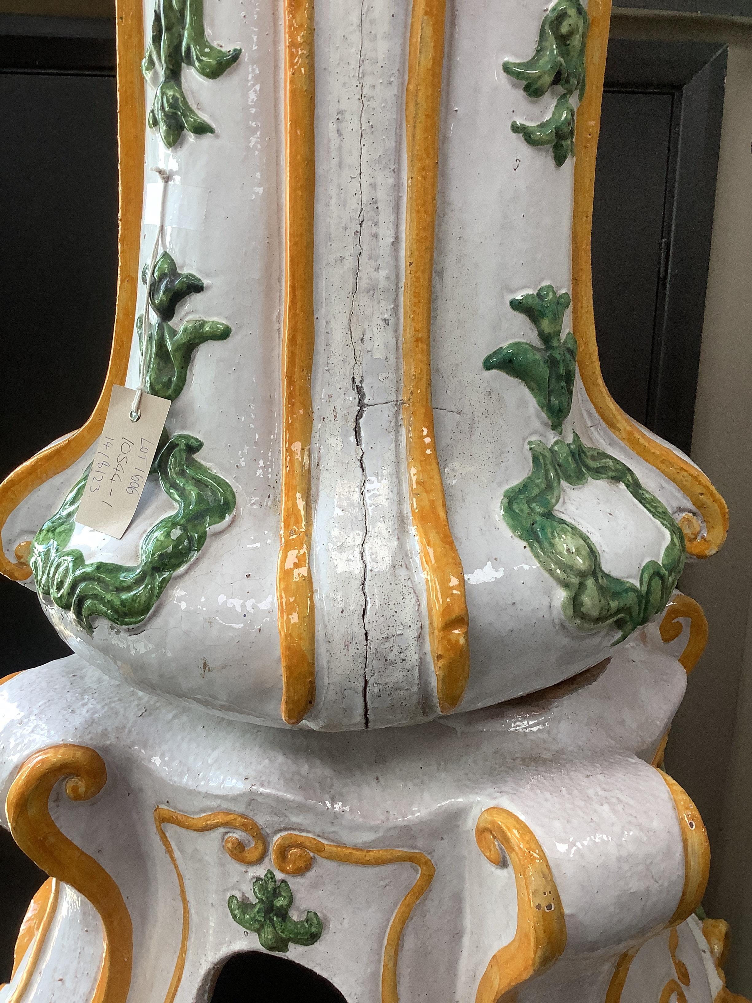 A 'Kachelofen' pottery oven / room heater, height 185cm
